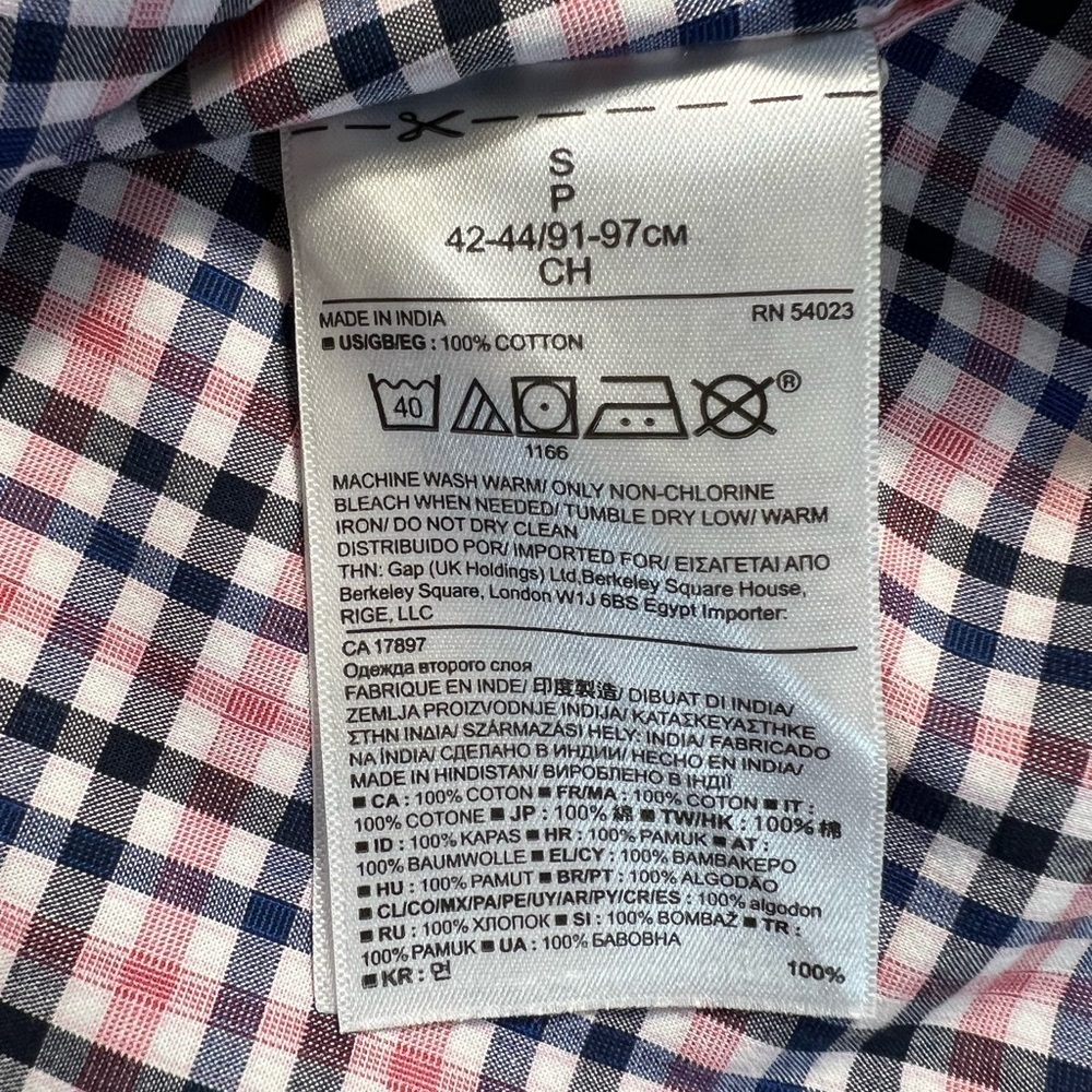 Banana Republic Camden Fit Shirt Men’s Small Check Button Up Long Sleeve - Picture 6 of 6
